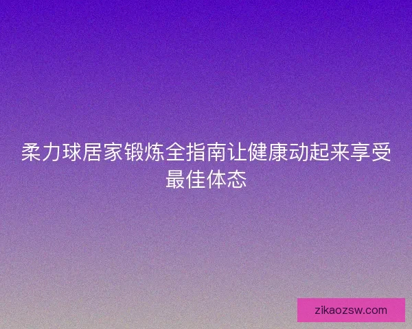 柔力球居家锻炼全指南让健康动起来享受最佳体态
