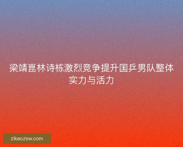 梁靖崑林诗栋激烈竞争提升国乒男队整体实力与活力